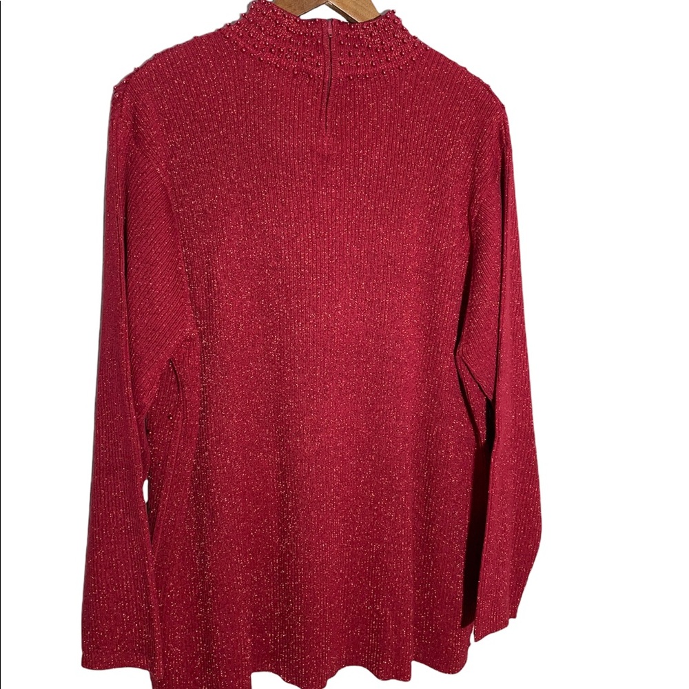 Perfect Silhouettes Vintage Plus Size Beaded Metallic Turtleneck - Picture 8 of 9